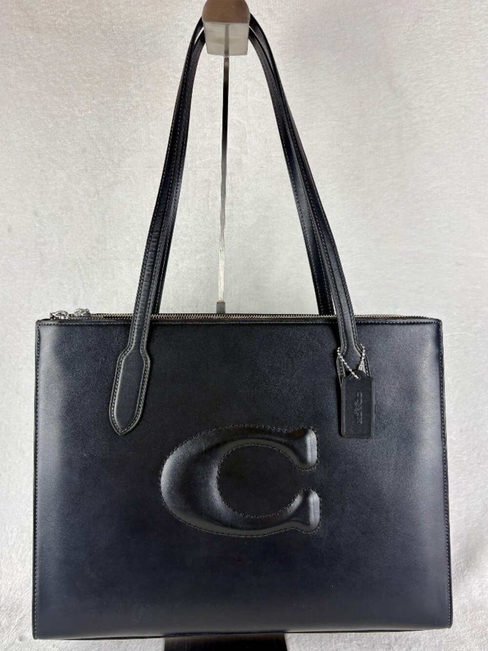 Coach NWT Nina Tote in Black Refined Leather